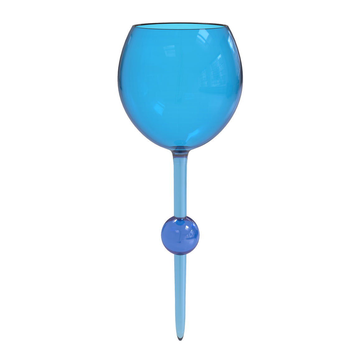 The Beach Glass Ocean Blue Floating Wine Glass the beach glass
